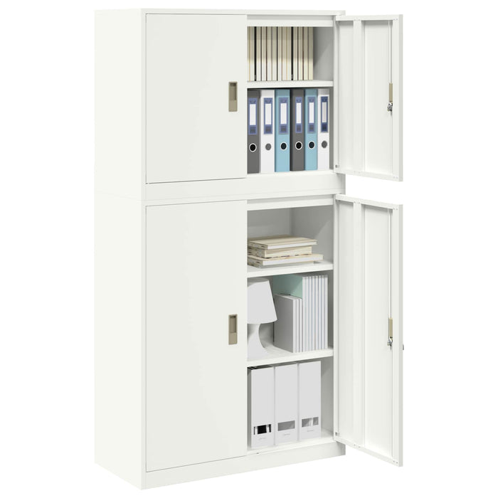 Dulap de depozitare 2 buc. Alb 90 x 40 x 175 cm Oțel Blocat WALTI