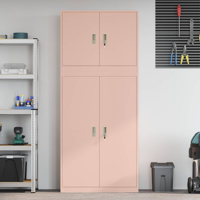 Dulap de depozitare 2 buc. Roz 90 x 40 x 210 cm Oțel Blocat WALTI
