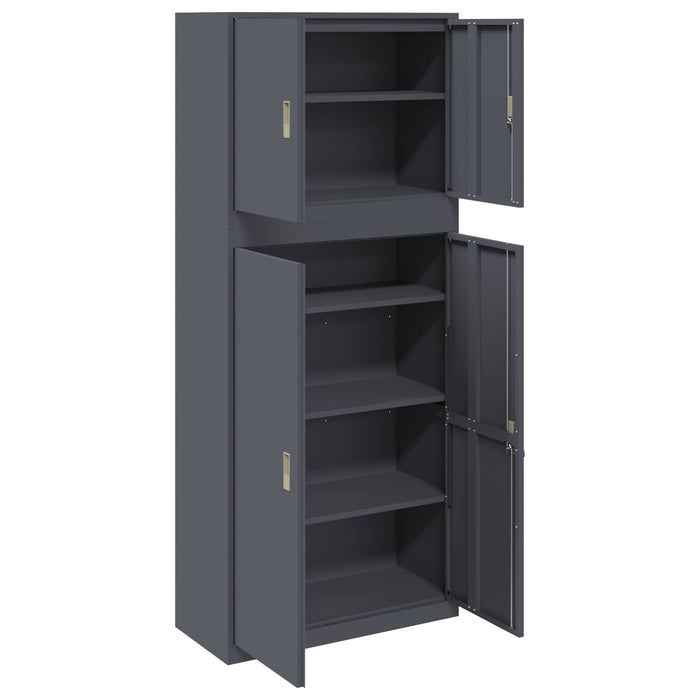 Dulap de depozitare 2 buc. Antracit 90 x 40 x 210 cm Oțel WALTI