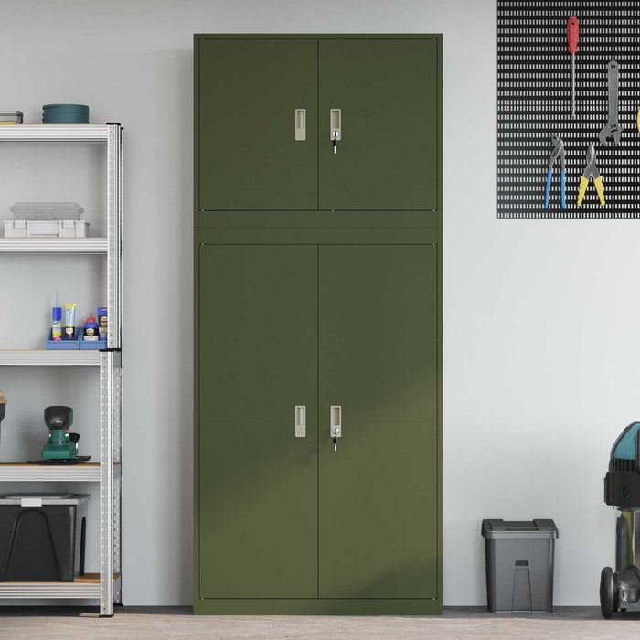 Dulap de depozitare 2 buc. Verde măsliniu 90 x 40 x 210 cm Oțel WALTI