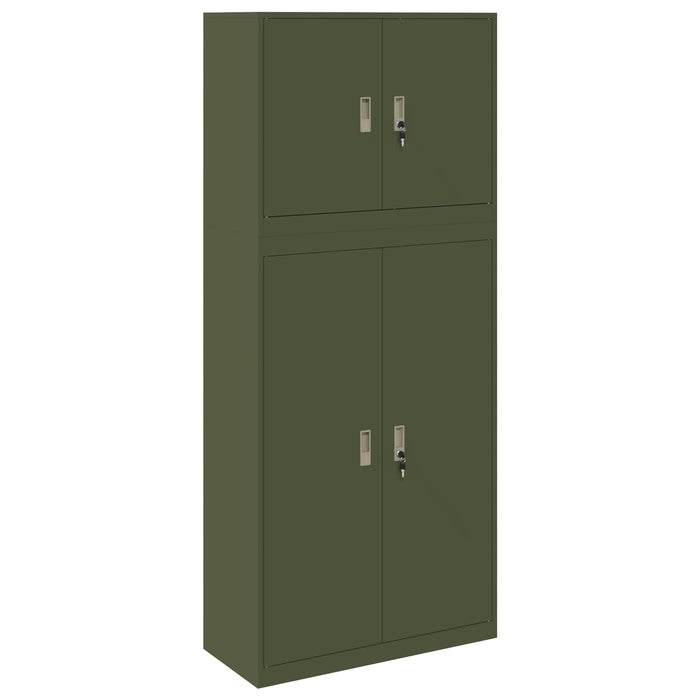 Dulap de depozitare 2 buc. Verde măsliniu 90 x 40 x 210 cm Oțel WALTI