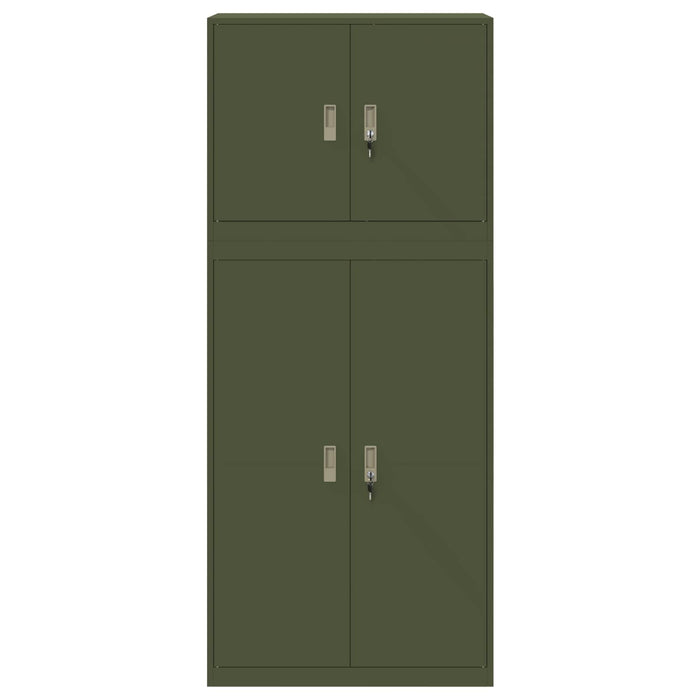 Dulap de depozitare 2 buc. Verde măsliniu 90 x 40 x 210 cm Oțel WALTI