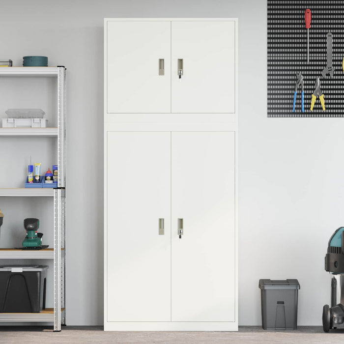 Dulap de depozitare 2 buc. Alb 90 x 40 x 210 cm Oțel Blocat WALTI