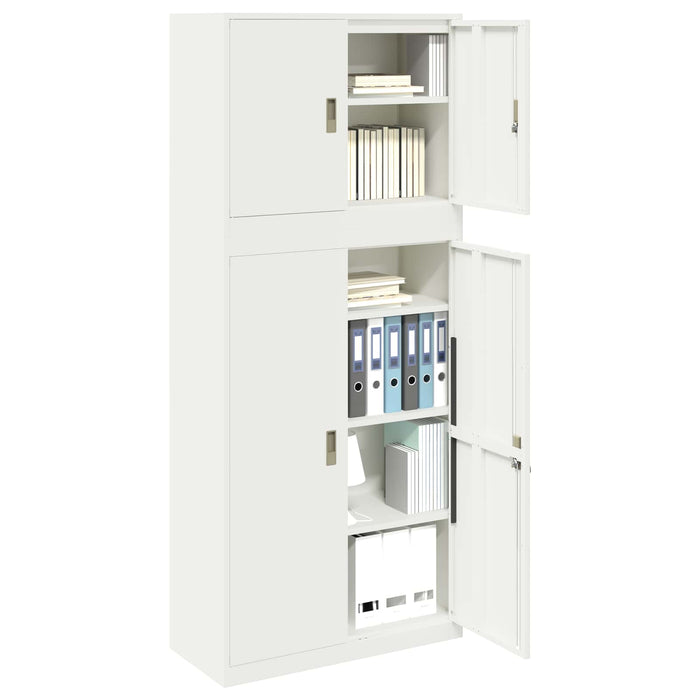 Dulap de depozitare 2 buc. Alb 90 x 40 x 210 cm Oțel Blocat WALTI