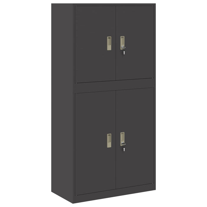 Dulap de depozitare 2 buc. Negru 80 x 40 x 160 cm Oțel Blocat - WALTI WALTI