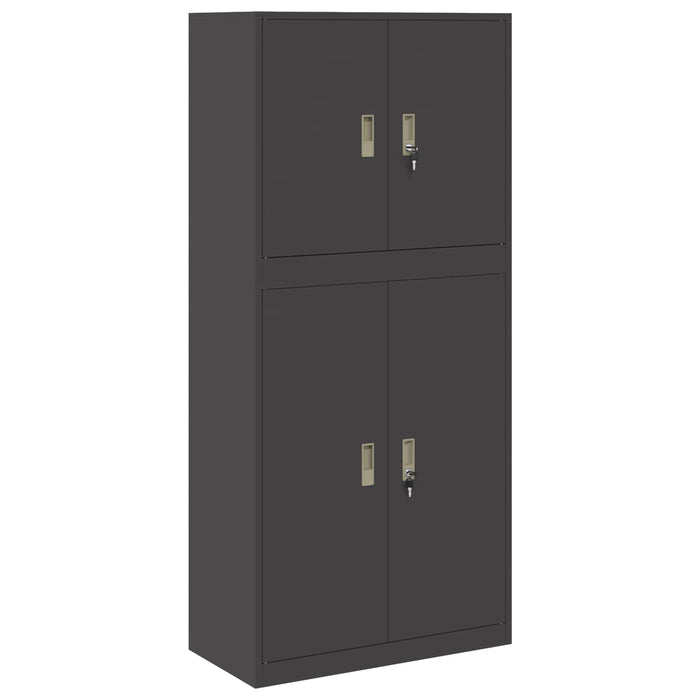 Dulap de depozitare 2 buc. Negru 80 x 40 x 175 cm Oțel Blocat - WALTI WALTI