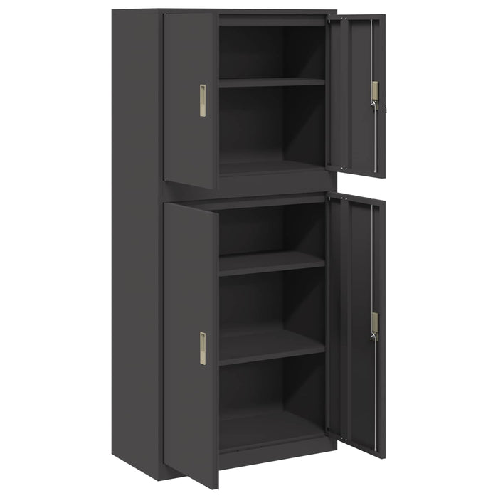 Dulap de depozitare 2 buc. Negru 80 x 40 x 175 cm Oțel Blocat - WALTI WALTI