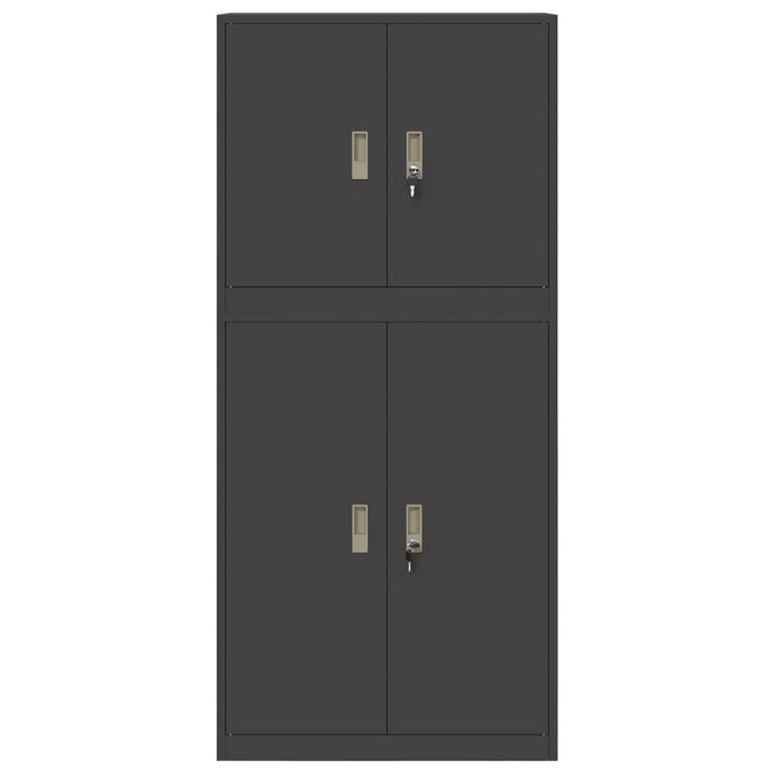 Dulap de depozitare 2 buc. Negru 80 x 40 x 175 cm Oțel Blocat - WALTI WALTI