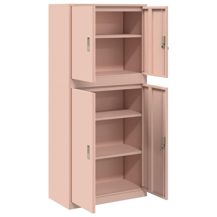 Dulap de depozitare 2 buc. Roz 80 x 40 x 175 cm Oțel Blocat WALTI