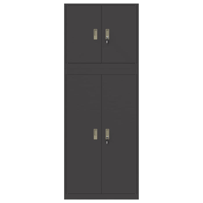 Dulap de depozitare 2 buc. Negru 80 x 40 x 210 cm Oțel Blocat WALTI