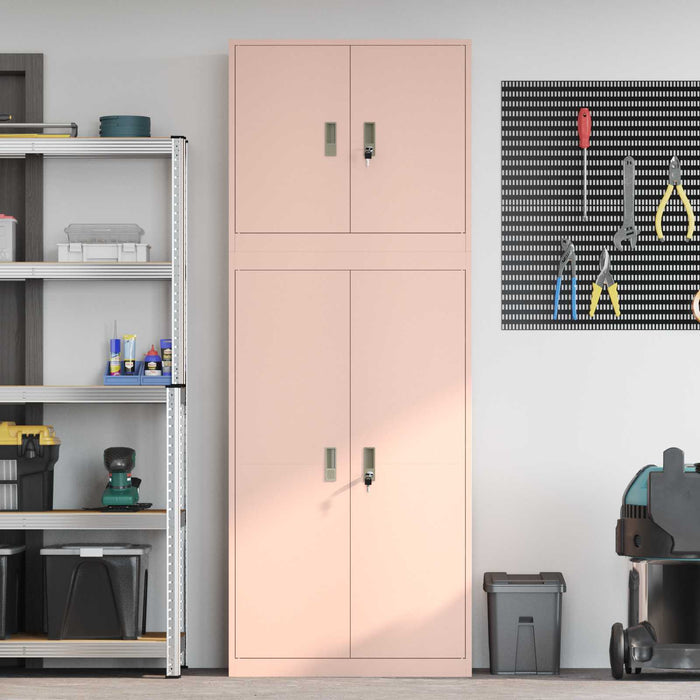 Dulap de depozitare 2 buc. Roz 80 x 40 x 210 cm Oțel Blocat WALTI
