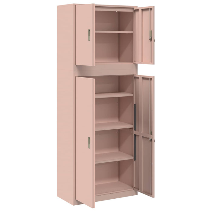 Dulap de depozitare 2 buc. Roz 80 x 40 x 210 cm Oțel Blocat WALTI