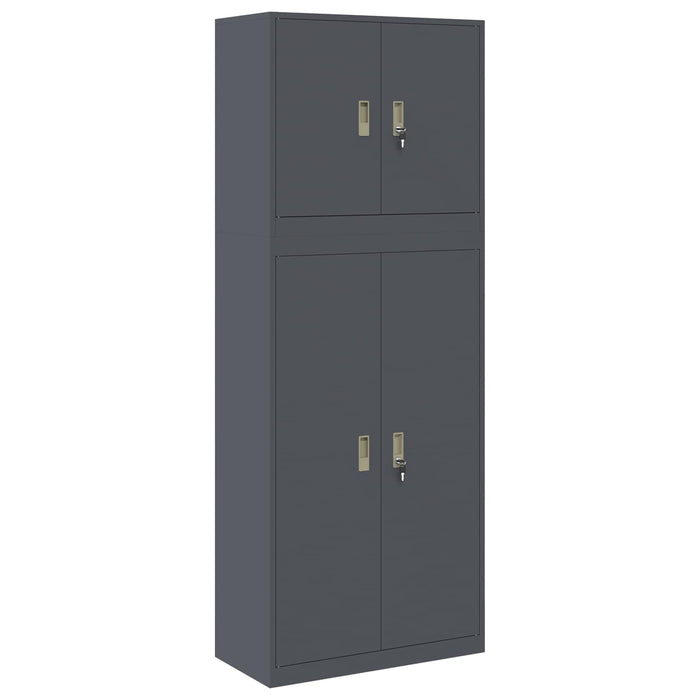 Dulap de depozitare 2 buc. Antracit 80 x 40 x 210 cm Oțel WALTI