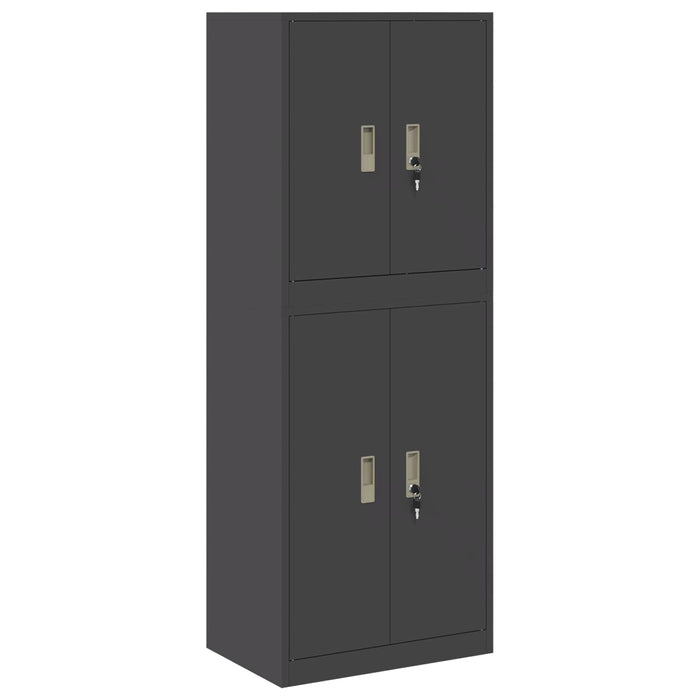 Dulap de depozitare 2 buc. Negru 60 x 40 x 160 cm Oțel Blocat WALTI