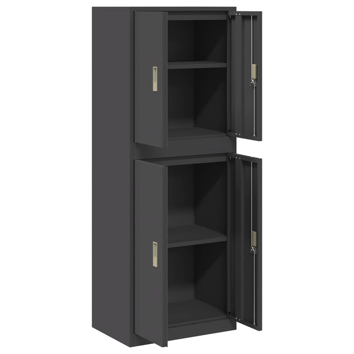 Dulap de depozitare 2 buc. Negru 60 x 40 x 160 cm Oțel Blocat WALTI