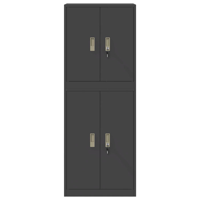 Dulap de depozitare 2 buc. Negru 60 x 40 x 160 cm Oțel Blocat WALTI