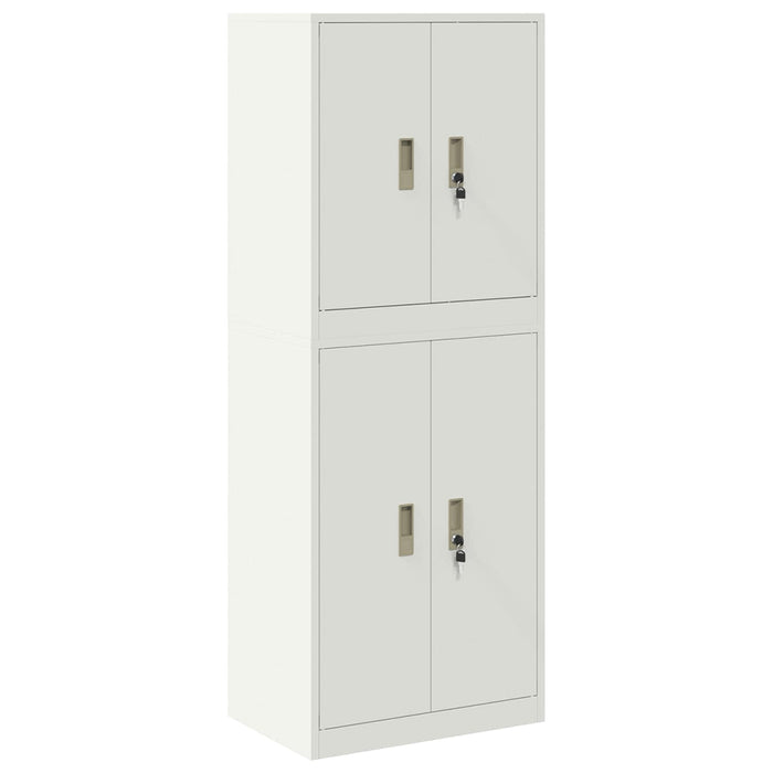 Dulap de depozitare 2 buc. Alb 60 x 40 x 160 cm Oțel Blocat WALTI