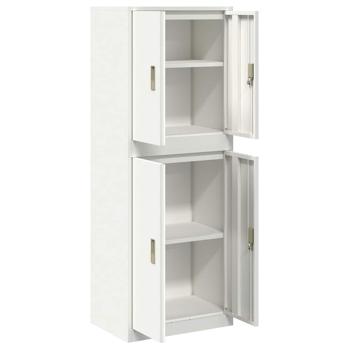 Dulap de depozitare 2 buc. Alb 60 x 40 x 160 cm Oțel Blocat WALTI