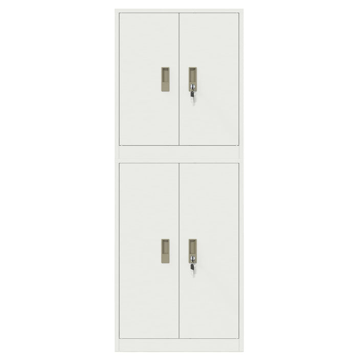 Dulap de depozitare 2 buc. Alb 60 x 40 x 160 cm Oțel Blocat WALTI