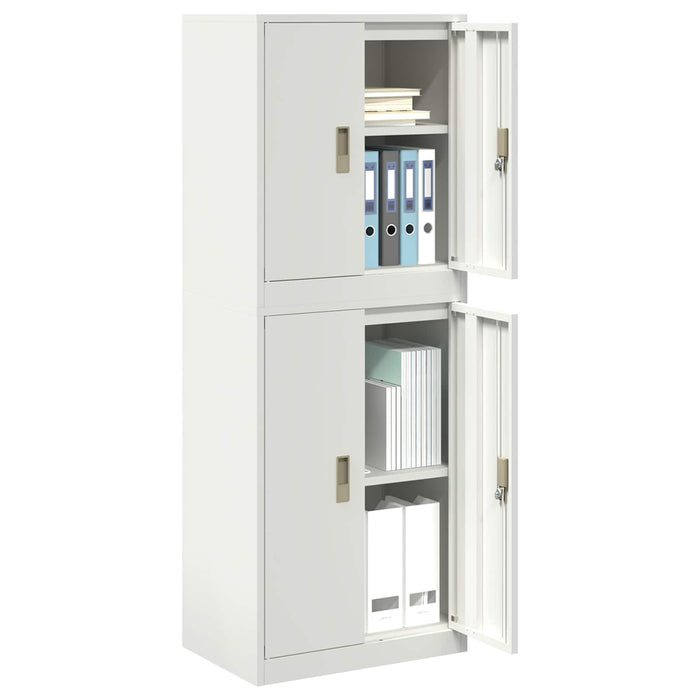 Dulap de depozitare 2 buc. Alb 60 x 40 x 160 cm Oțel Blocat WALTI