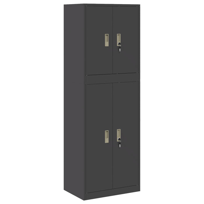 Dulap de depozitare 2 buc. Negru 60 x 40 x 175 cm Oțel Blocat WALTI