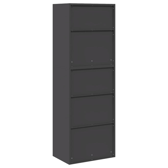 Dulap de depozitare 2 buc. Negru 60 x 40 x 175 cm Oțel Blocat WALTI