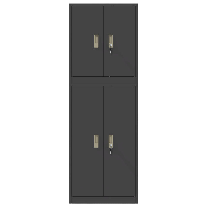 Dulap de depozitare 2 buc. Negru 60 x 40 x 175 cm Oțel Blocat WALTI