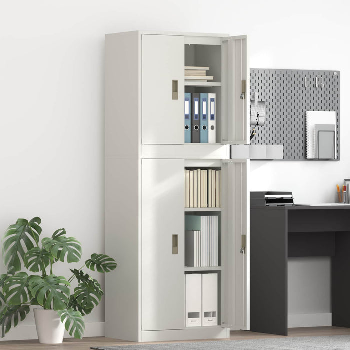 Dulap de depozitare 2 buc. Alb 60 x 40 x 175 cm Oțel Blocat WALTI