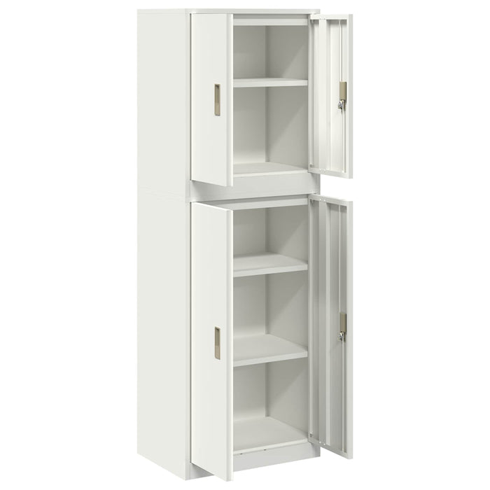 Dulap de depozitare 2 buc. Alb 60 x 40 x 175 cm Oțel Blocat WALTI