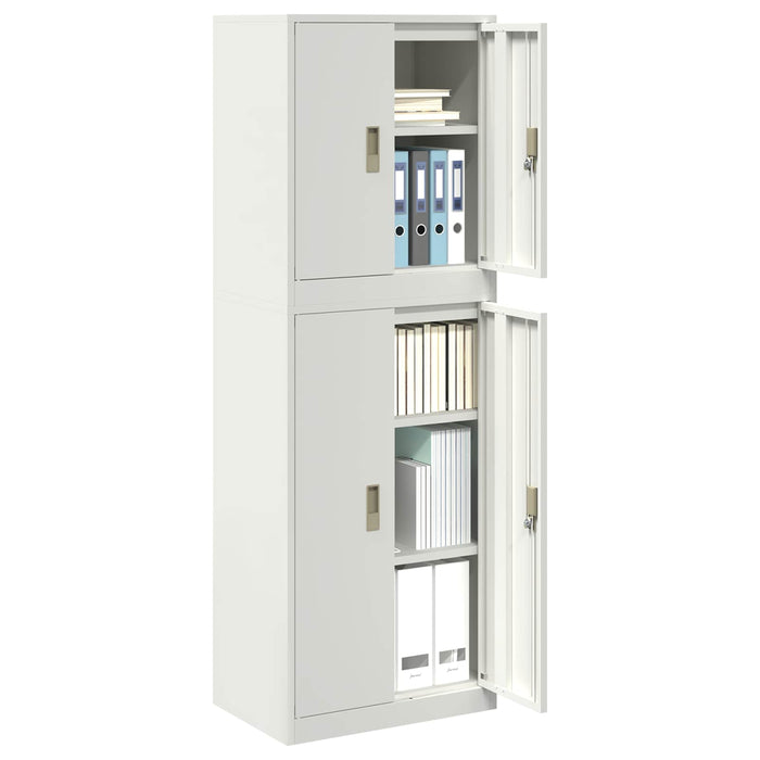 Dulap de depozitare 2 buc. Alb 60 x 40 x 175 cm Oțel Blocat WALTI