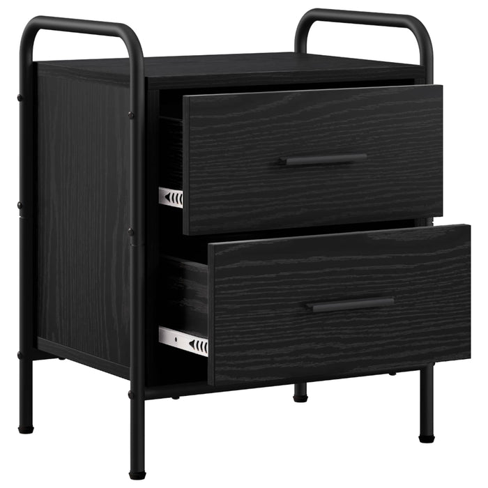 Dulap de noapte 2 buc. Stejar Negru 40 x 30 x 50 cm WALTI