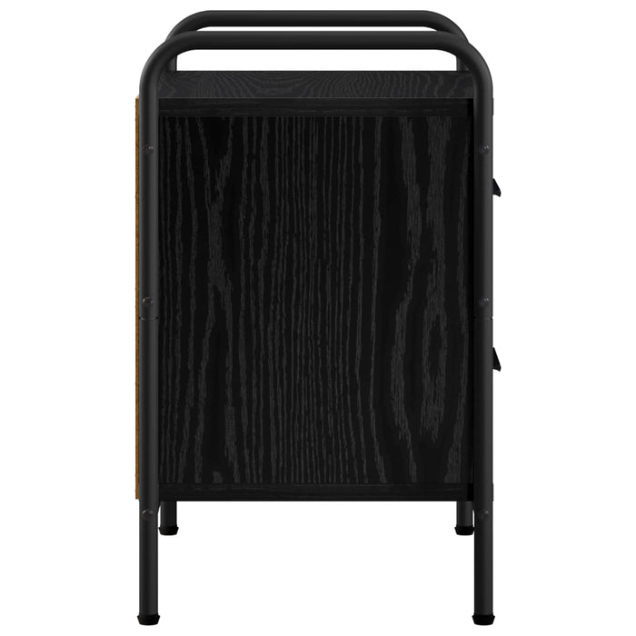Dulap de noapte 2 buc. Stejar Negru 40 x 30 x 50 cm WALTI