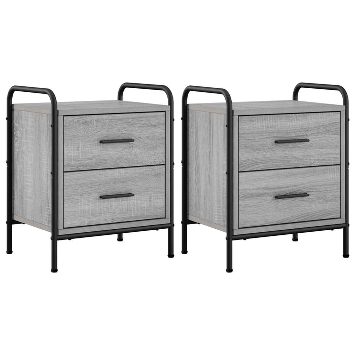 Dulap de noapte 2 buc. Sonoma gri 40 x 30 x 50 cm WALTI