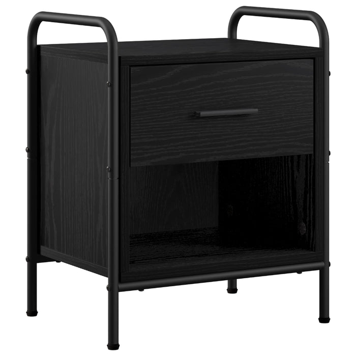 Dulap de noapte 2 buc. Stejar Negru 40 x 30 x 50 cm WALTI