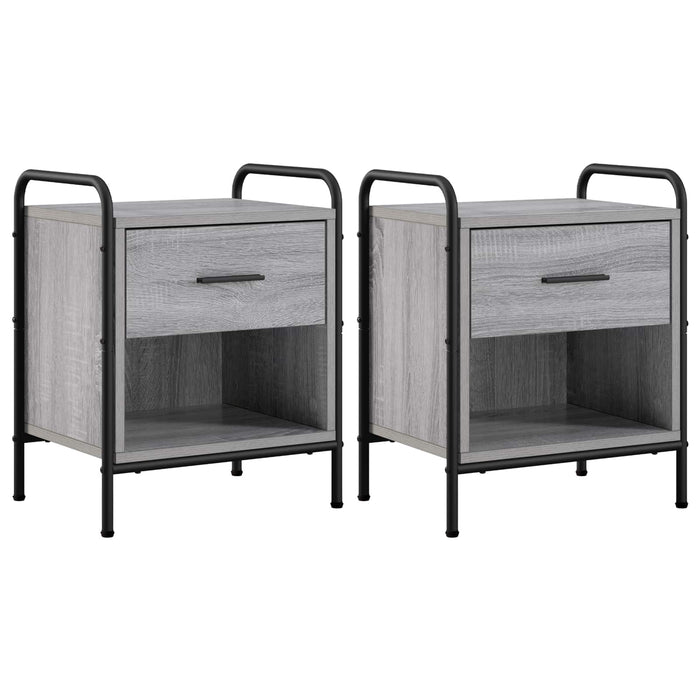Dulap de noapte 2 buc. Sonoma gri 40 x 30 x 50 cm WALTI