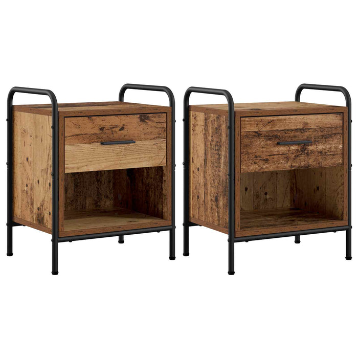 Dulap de noapte 2 buc. Lemn vechi 40 x 30 x 50 cm WALTI