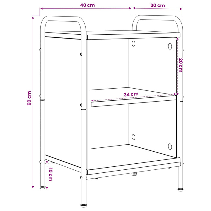 Dulap de noapte Stejar Sonoma 40 x 30 x 60 cm Lemn prelucrat WALTI
