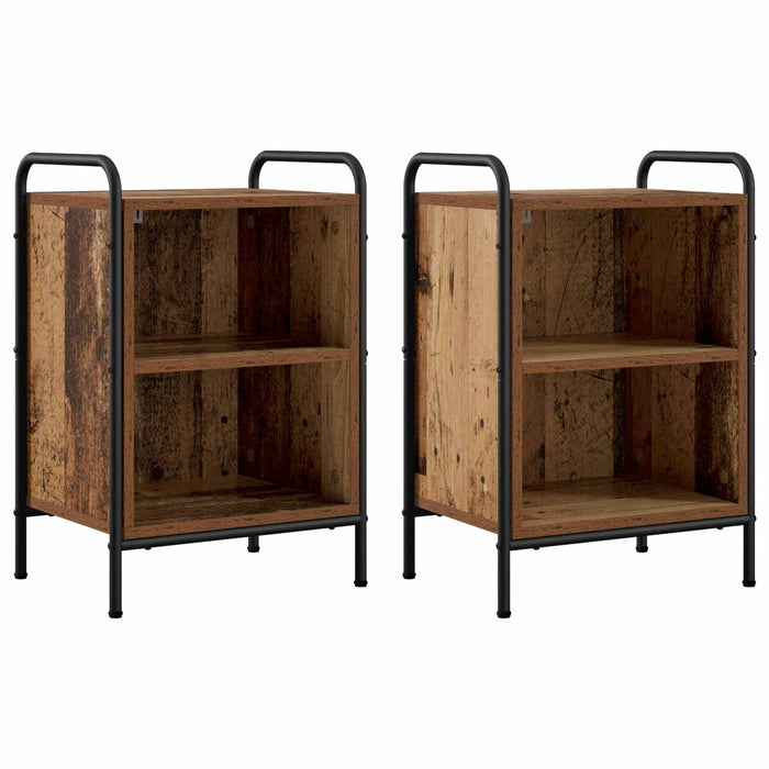 Dulap de noapte 2 buc. Lemn vechi 40 x 30 x 60 cm WALTI