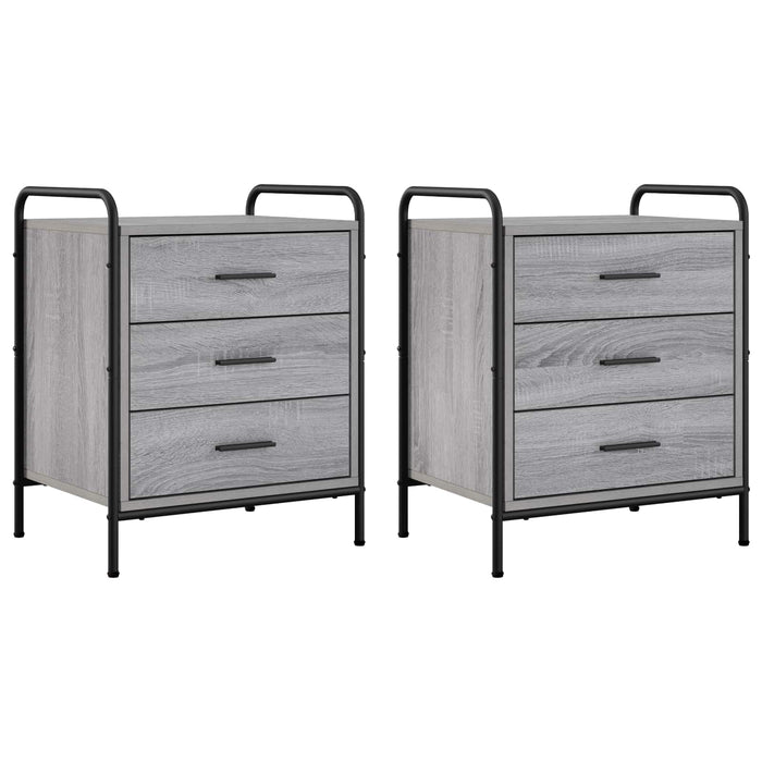 Dulap de noapte 2 buc. Sonoma gri 48 x 36,5 x 60 cm - WALTI WALTI