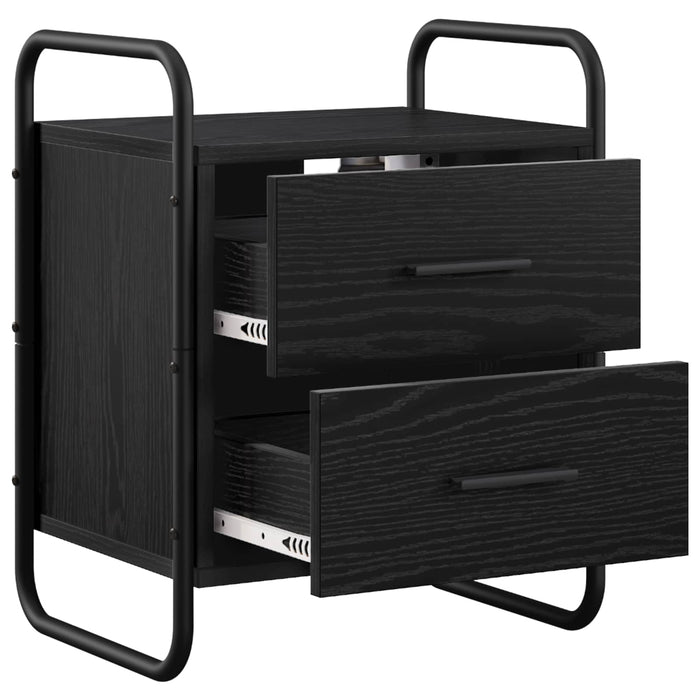 Dulap de Noapte Suspendat Stejar Negru 40 x 30 x 50 cm WALTI