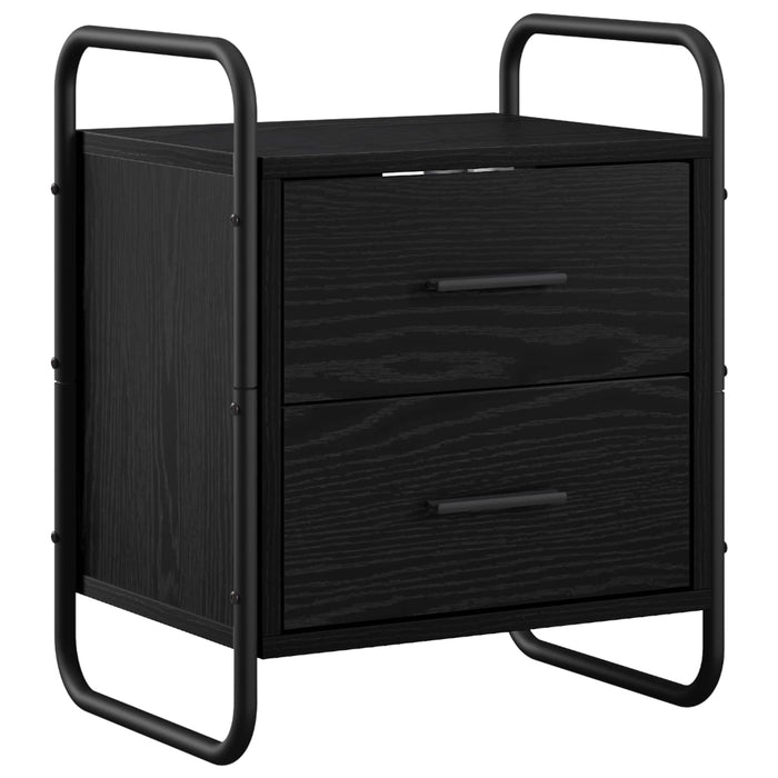 Dulap de Noapte Suspendat 2 buc. Stejar Negru 40 x 30 x 50 cm WALTI