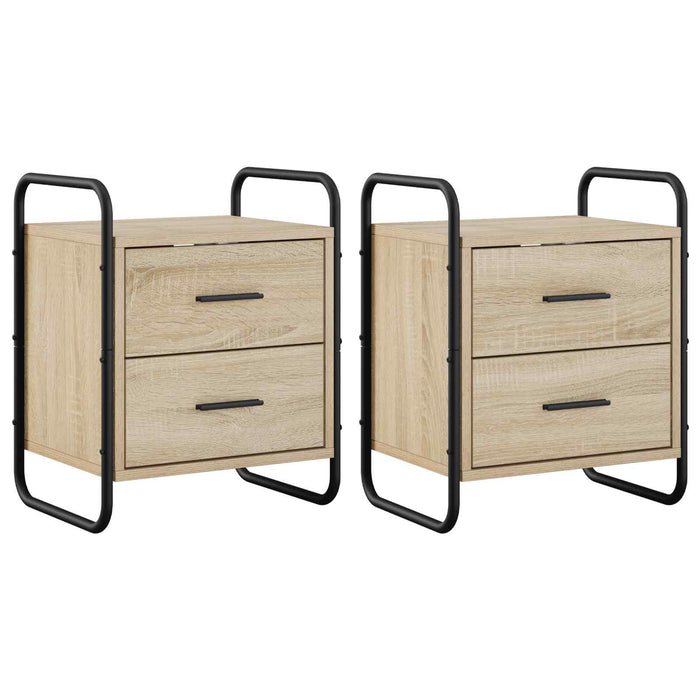 Dulap de Noapte Suspendat 2 buc. Stejar Sonoma 40 x 30 x 50 cm WALTI