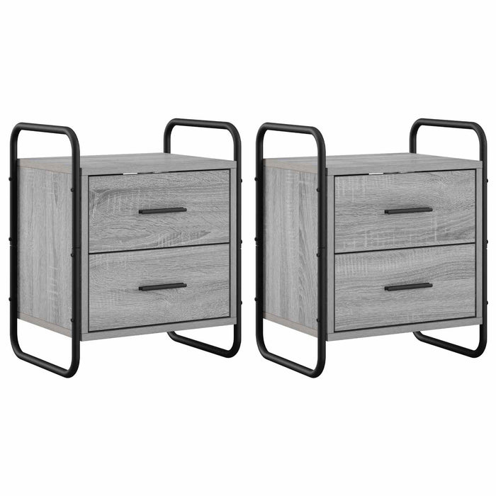 Dulap de Noapte Suspendat 2 buc. Sonoma gri 40 x 30 x 50 cm WALTI