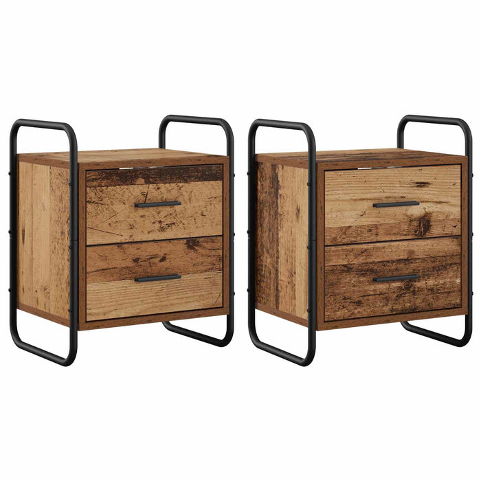 Dulap de Noapte Suspendat 2 buc. Lemn vechi 40 x 30 x 50 cm WALTI