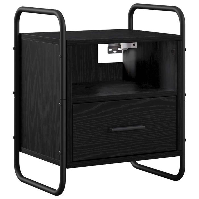 Dulap de Noapte Suspendat Stejar Negru 40 x 30 x 50 cm WALTI