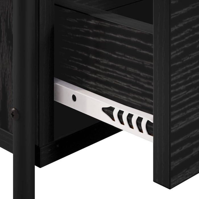 Dulap de Noapte Suspendat 2 buc. Stejar Negru 40 x 30 x 50 cm WALTI