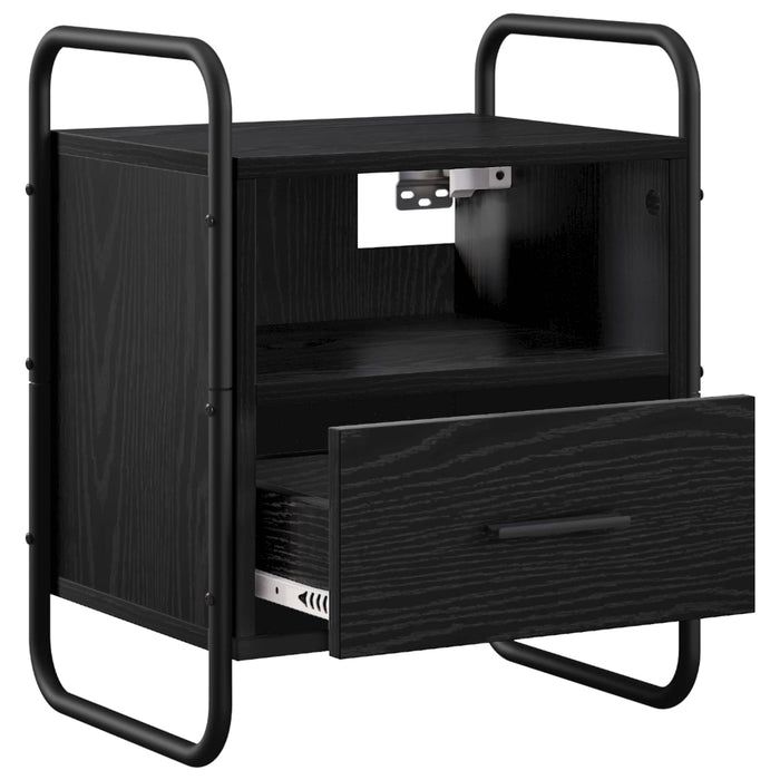 Dulap de Noapte Suspendat 2 buc. Stejar Negru 40 x 30 x 50 cm WALTI