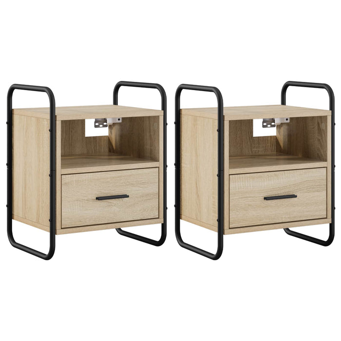 Dulap de Noapte Suspendat 2 buc. Stejar Sonoma 40 x 30 x 50 cm WALTI