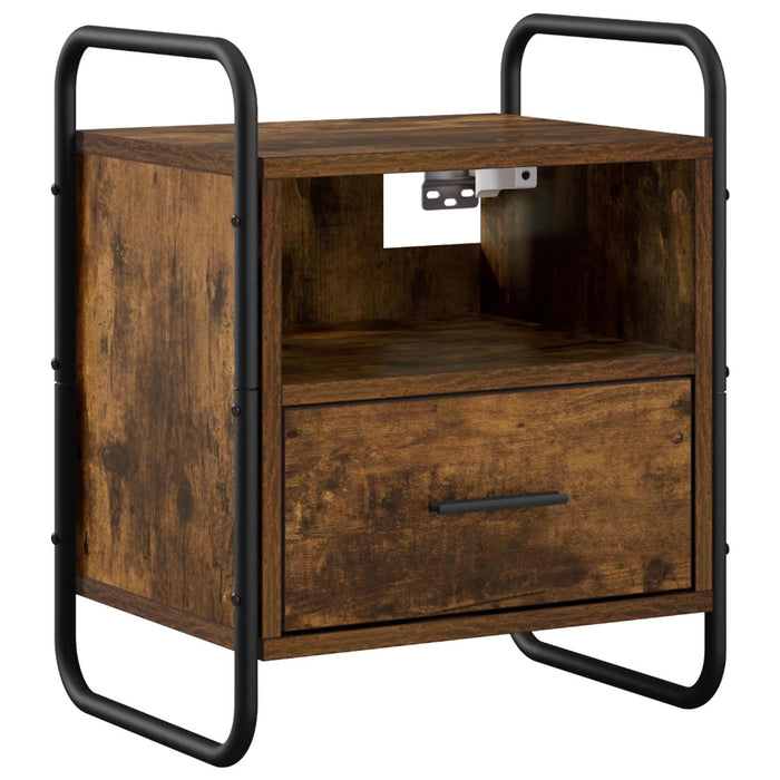 Dulap de Noapte Suspendat Stejar fumuriu 40 x 30 x 50 cm WALTI