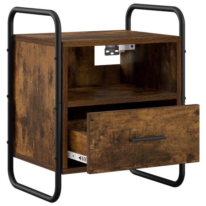 Dulap de Noapte Suspendat Stejar fumuriu 40 x 30 x 50 cm WALTI